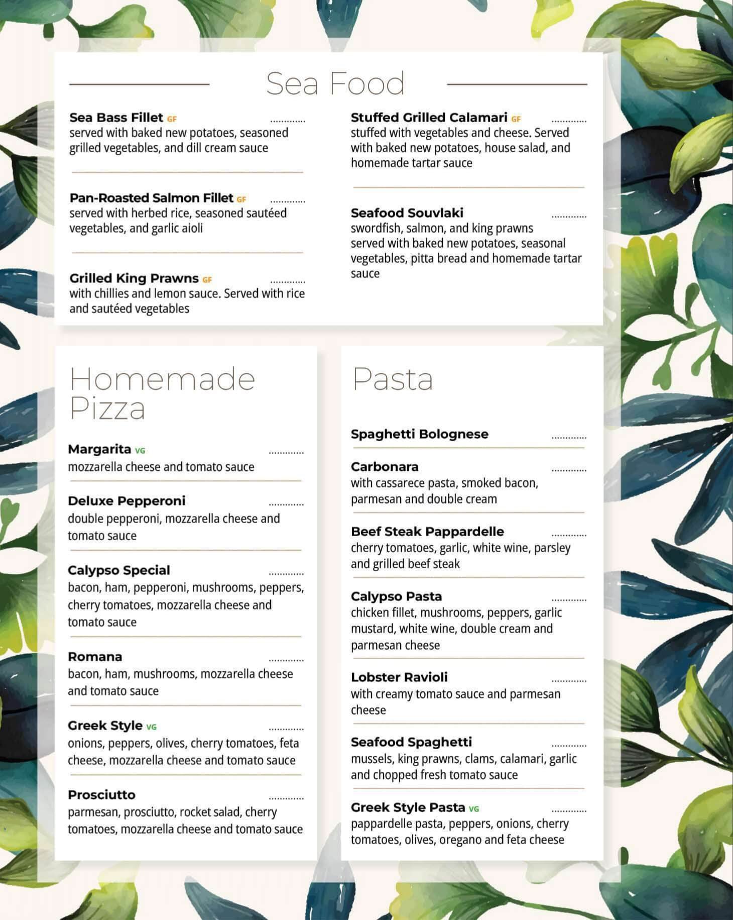 Menu Page